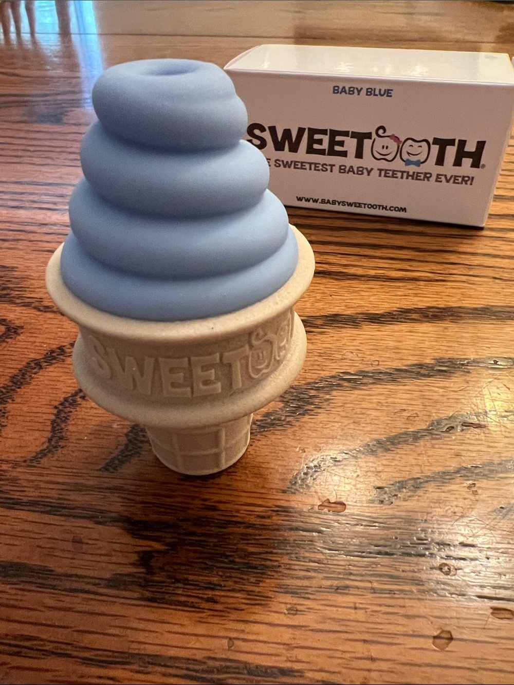 Sweet Tooth Baby Teether - Baby Blue Ice Cream Cone Shaped NEW NWT